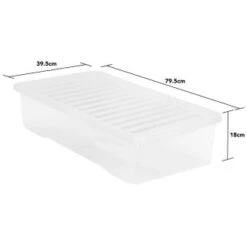 B&M Jumbo Underbed Storage Box With Lid 42L - Clear -Cozy Living Home Store 257918 42l jumbo underbed storage box with lid clear 3