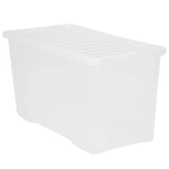 B&M Large Storage Box With Lid 110L - Clear 10 B&M Large Storage Box With Lid 110L - Clear -Cozy Living Home Store 284861 110l storage box with lid clear
