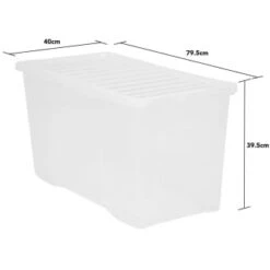 B&M Large Storage Box With Lid 110L - Clear 11 B&M Large Storage Box With Lid 110L - Clear -Cozy Living Home Store 284861 110l storage box with lid clear 3