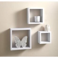 Lokken 3 Cube Shelves - White