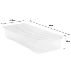 B&M Underbed Storage Box With Lid 55L - Clear -Cozy Living Home Store 307321 55l under bed storage box with lid 3