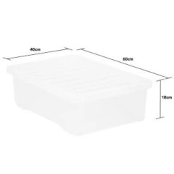 B&M Underbed Clear Storage Box With Lid 32L - Clear -Cozy Living Home Store 314173 32l underbed storage box with lid clear 3