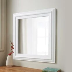 B&M Dorset Square Mirror - White