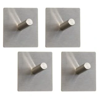 B&M Metal Adhesive Hooks 4pk - Square 3 B&M Metal Adhesive Hooks 4pk - Square