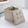 B&M Mink Velvet Storage Seat Ottoman 2 B&M Mink Velvet Storage Seat Ottoman -Cozy Living Home Store 332408 mink velvet look storage seat ottoman