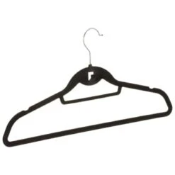 B&M Pure Velvet Hangers 8pk - Black -Cozy Living Home Store 333534 8pk velvet hangers black 2