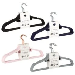 B&M Pure Velvet Hangers 8pk - Black -Cozy Living Home Store 333534 8pk velvet hangers group 1