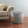 B&M Round Velvet Storage Ottoman -Cozy Living Home Store 334907 round velvet studded ottoman1