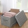 B&M Jumbo Storage Box With Lid - Stripes -Cozy Living Home Store 343187 jumbo box with lid grey stripes