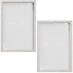 B&M Glitter Photo Frames 4 X 6" 2pk -Cozy Living Home Store 343242 glitter photo grame 2pk 2