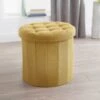 B&M Round Storage Ottoman - Ochre -Cozy Living Home Store 345784 round ochre ottoman