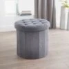 B&M Round Storage Ottoman - Grey -Cozy Living Home Store 345786 round grey ottoman