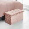 B&M Storage Ottoman - Blush -Cozy Living Home Store 346037 velvet look ottoman blush
