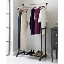 B&M Extendable Double Garment Rail