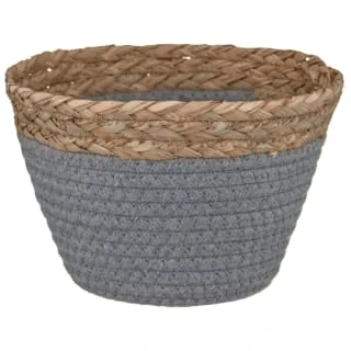 B&M Mini Cotton Wicker Basket - Grey 3 B&M Mini Cotton Wicker Basket - Grey
