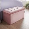 B&M Suede Storage Ottoman - Blush -Cozy Living Home Store 356751 blush suede ottoman