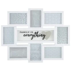 B&M Multi Aperture Photo Frame 8pc - Family Is Everything 8 B&M Multi Aperture Photo Frame 8pc - Family Is Everything -Cozy Living Home Store 362635 8 aperture quote frame family is everything white