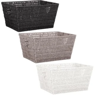 B&M Vannes Heart Cut Out Wicker Basket - Black 4 B&M Vannes Heart Cut Out Wicker Basket - Black - Image 2