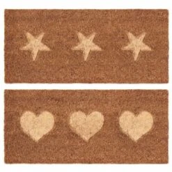 B&M Embossed Coir Step Mat - Hearts -Cozy Living Home Store 367447 embossed coir step mat 25x55cm main