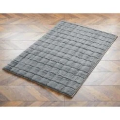 Grid Faux Fur Rug 100 X 150cm - Grey