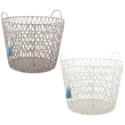 B&M Storage Basket With Tassel - Grey -Cozy Living Home Store 368485 basket with tassel main