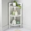 Maine 3 Tier Corner Shelving - White -Cozy Living Home Store 369723 maine 3 tier corner shelf white