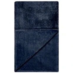 B&M Waffle Faux Fur Throw - Navy -Cozy Living Home Store 372950 waffle faux fur throw navy
