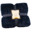 B&M Waffle Faux Fur Throw - Navy -Cozy Living Home Store 372950 waffle faux fur throw navy 4