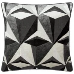 Jenson Geo Velvet Cushion - Grey