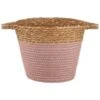 B&M Small Two Tone Wicker Basket - Pink -Cozy Living Home Store 374392 small pink two tone basket