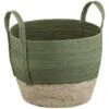 B&M Natural Wicker Basket - Green -Cozy Living Home Store 374427 khaki and natural wicker basket