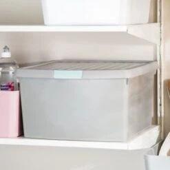 B&M Waffle Clip Box 25.5L - Grey -Cozy Living Home Store 375472 grey 25 5l waffle clip box 3