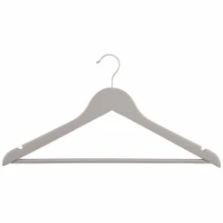 B&M Matte Grey Wooden Hangers 4pk -Cozy Living Home Store 376023 wooden hangers 4pk 2