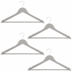 B&M Matte Grey Wooden Hangers 4pk -Cozy Living Home Store 376023 wooden hangers 4pk group