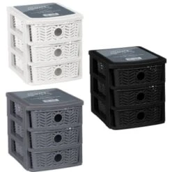 B&M 3 Tier Chevron Storage Organiser - Black 7 B&M 3 Tier Chevron Storage Organiser - Black -Cozy Living Home Store 377462 3 drawer chevron organiser main