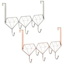 B&M Diamond Geo Overdoor Hooks - Rose Gold -Cozy Living Home Store 377705 diamon geo over door hook main
