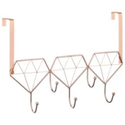 B&M Diamond Geo Overdoor Hooks - Rose Gold -Cozy Living Home Store 377705 diamon geo over door hook rose gold 2