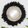 B&M Black Feather Mirror -Cozy Living Home Store 378381 black feather mirror