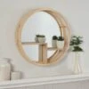 B&M Bamboo Mirror With Shelf - Natural Wood -Cozy Living Home Store 380095 bamboo mirror with shelf