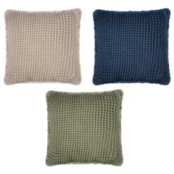 B&M Cotton Waffle Cushion - Green -Cozy Living Home Store 380445 380640 380486 cotton waffle cushion main
