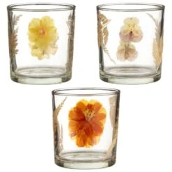 B&M Dried Flowers Tealight Holder - Orange -Cozy Living Home Store 380589 dried flowers tealight holder group