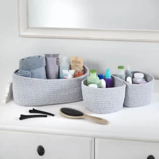 Pilos Set Of 3 Storage Baskets 3pk - Grey 3 Pilos Set Of 3 Storage Baskets 3pk - Grey