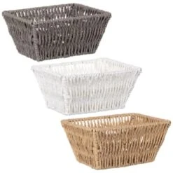 B&M Syros Mini Wicker Basket - Grey -Cozy Living Home Store 381905 381906 381907 syros mini basket main