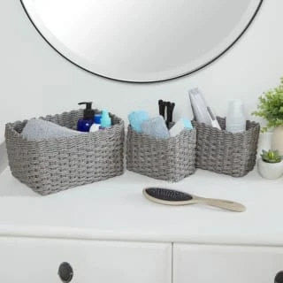 Samos Set Of 3 Storage Rope Baskets 3pk - Grey 3 Samos Set Of 3 Storage Rope Baskets 3pk - Grey