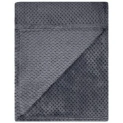 B&M Waffle Throw - Dark Slate -Cozy Living Home Store 383152 supersoft waffle throw dark slate 3