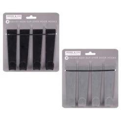 B&M Velvet Overdoor Hooks 4pk - Black 9 B&M Velvet Overdoor Hooks 4pk - Black -Cozy Living Home Store 383665 4 velvet non slip over door hooks main