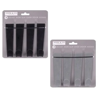 B&M Velvet Overdoor Hooks 4pk - Black 6 B&M Velvet Overdoor Hooks 4pk - Black - Image 4