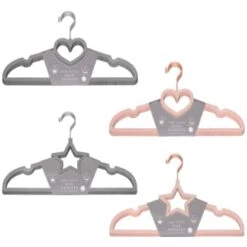 B&M Velvet Heart Shaped Hangers 8pk - Grey -Cozy Living Home Store 383671 8pk velvet shaped hangers main