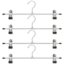 Metal Soft Grip Clip Hangers 4pk 7 Metal Soft Grip Clip Hangers 4pk -Cozy Living Home Store 383689 4pk metal soft grip trouser hangers
