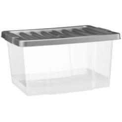 B&M Clear Storage Boxes With Lids 3pk 20L -Cozy Living Home Store 384092 20l lidded box 3pk